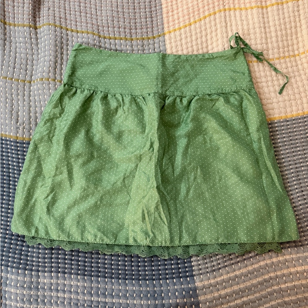 American Eagle Outfitters Polka Dot Green Mini Skirt